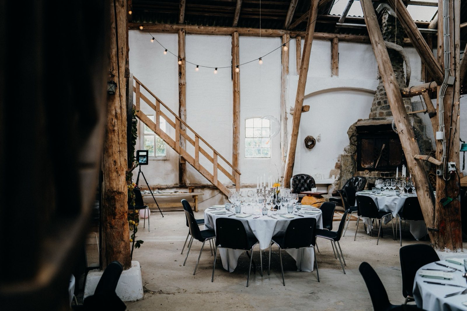 Atmospheric barn reception setting used as concept imagery